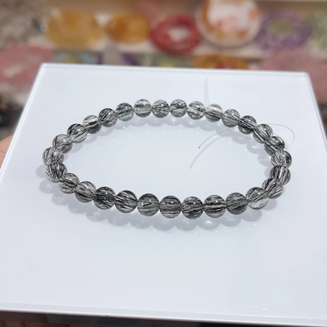 未镶嵌水晶手链6m顺发黑发晶手链