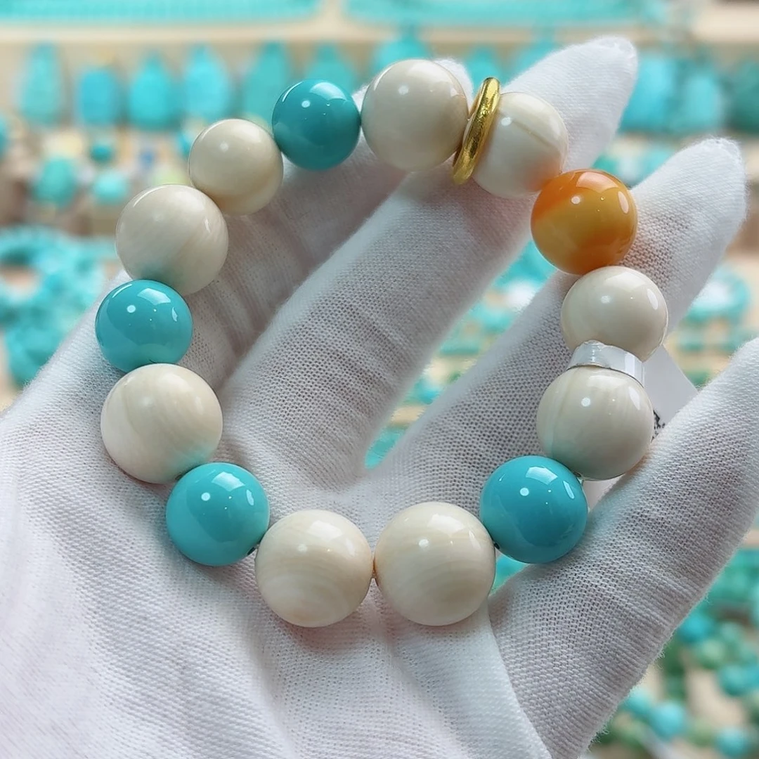 绿松石18K金镶嵌珠宝奇石