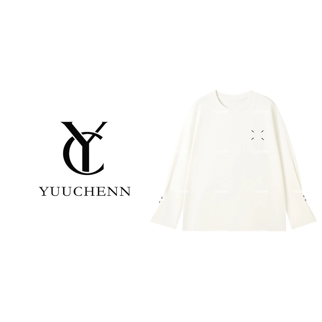 YUUCHENN“随心切换”袖口设计款经典圆领棉感长袖T恤SS26397