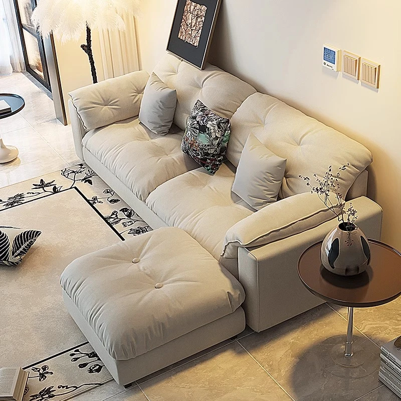小户型布艺沙发猫爪皮北欧简约现代公寓民宿出租屋双人三人沙发床