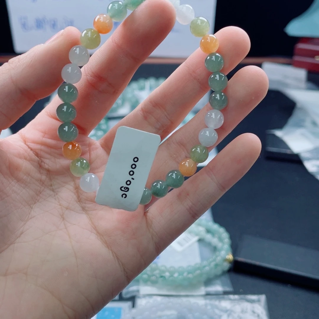 未镶嵌定制翡翠珠串6.7