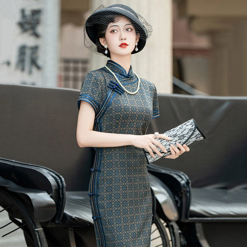 老上海国风中式长款改良2025新款年轻款女民国复古春夏装