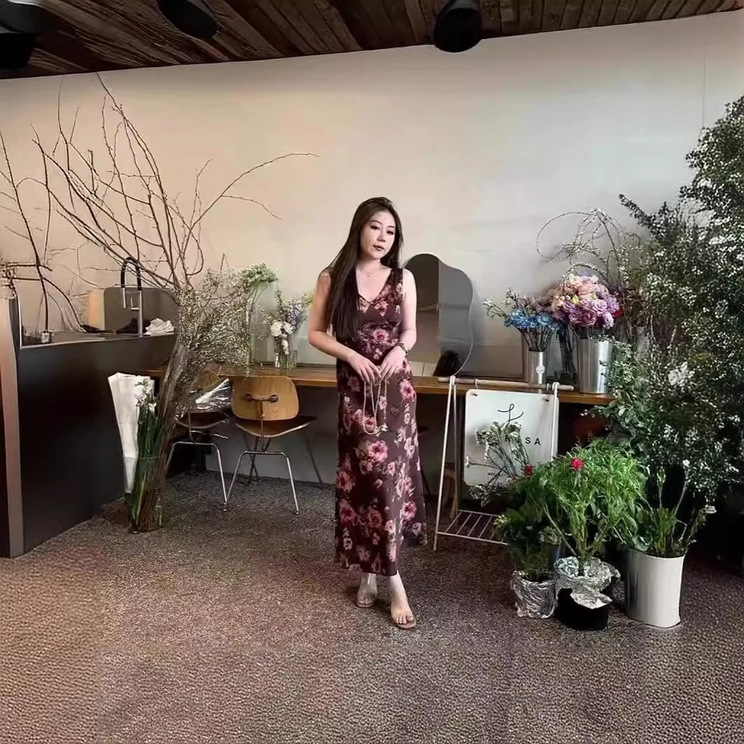 背心裙‘气质碎花法式吊带'2024年藤花繁影’‘琪琪女装大码推荐