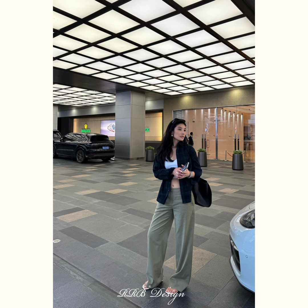 RRB Design 「格纹焕新」100%水洗棉定染格纹显瘦百搭衬衣长袖衬衫