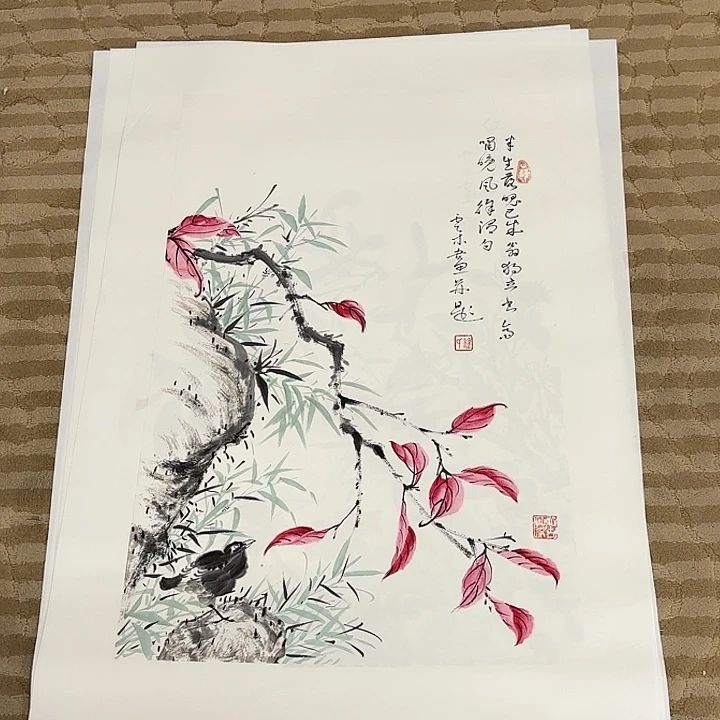 国画花鸟等图案和三开