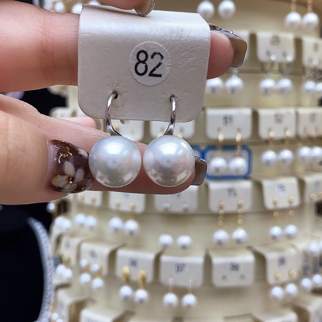 银S925镶嵌耳饰淡水珍珠