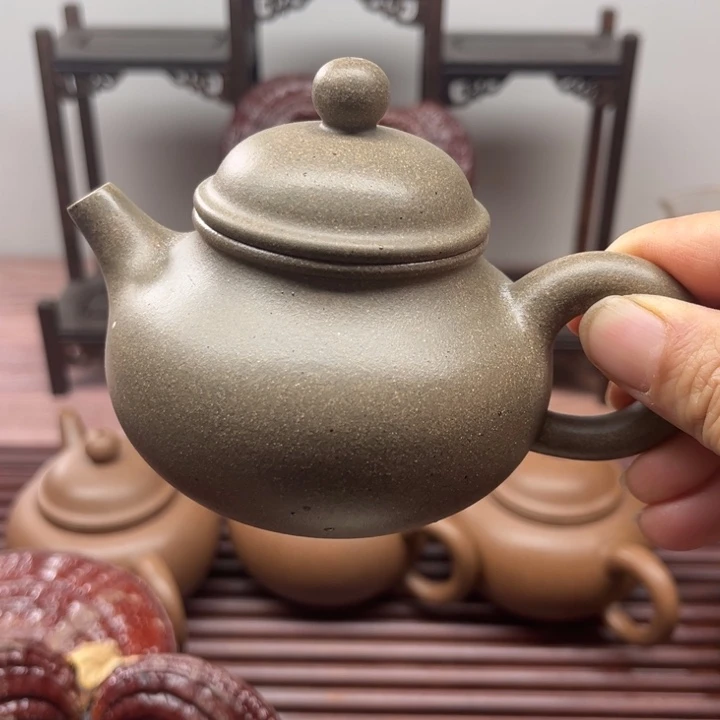 紫砂茶壶欢***豆青段高温融天