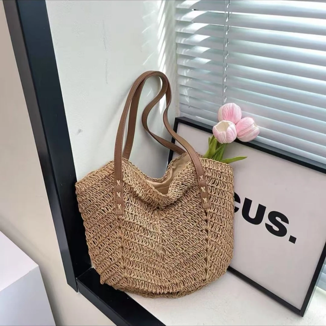 文艺慵懒风编织包海边度假沙滩包编藤法式单肩包凤尾单肩包