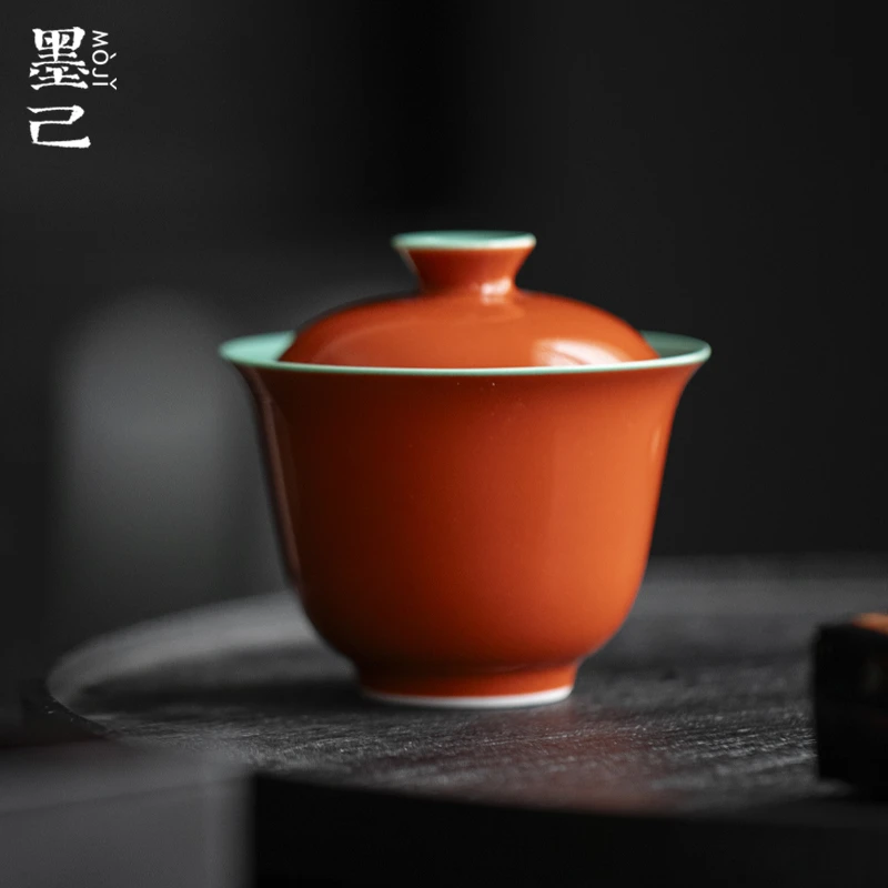 墨己 故宫红-松石绿-华初盖碗