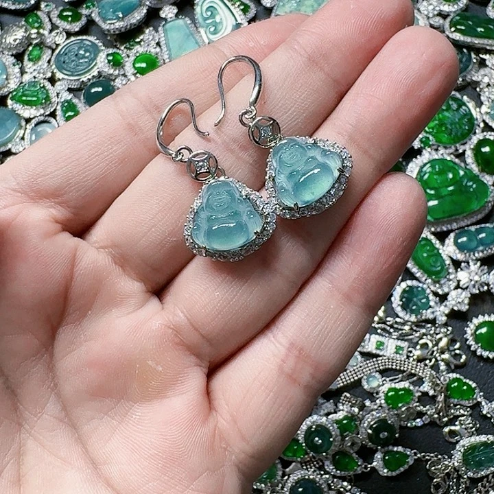 翡翠颈饰未镶嵌天然A货翡翠放漏