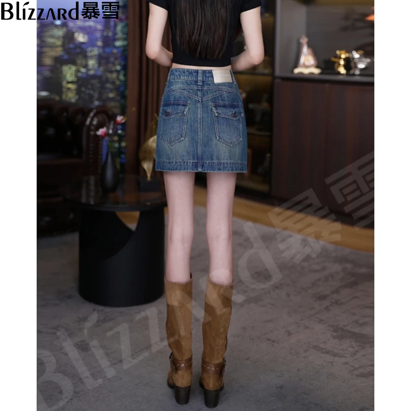 【金深蓝】辣妹牛仔短裙女半身裙2025新款高级感超好看a字包臀裙子