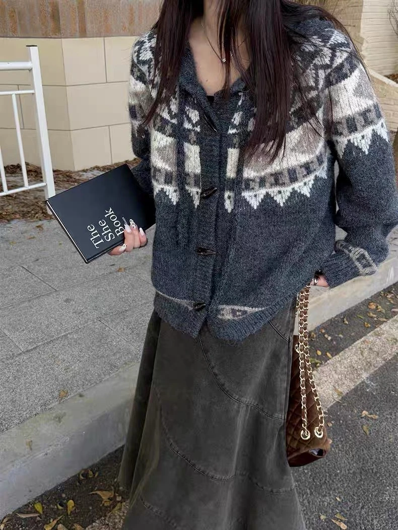 【依依合集】费尔岛新款毛衣韩系风甜美小众减龄显瘦百搭宽松上衣