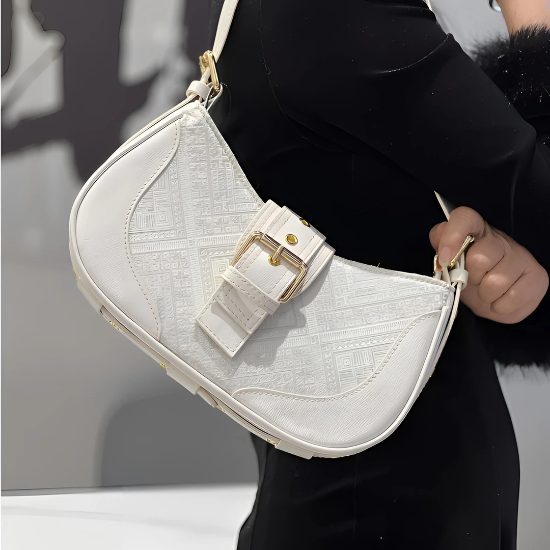 【送绣球+礼盒】广西非遗壮锦头层牛皮马鞍包腋下单肩背真皮轻奢