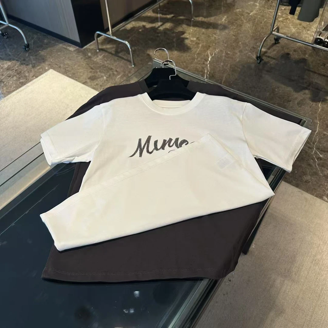 新款凉感宽松落肩印花短袖T恤