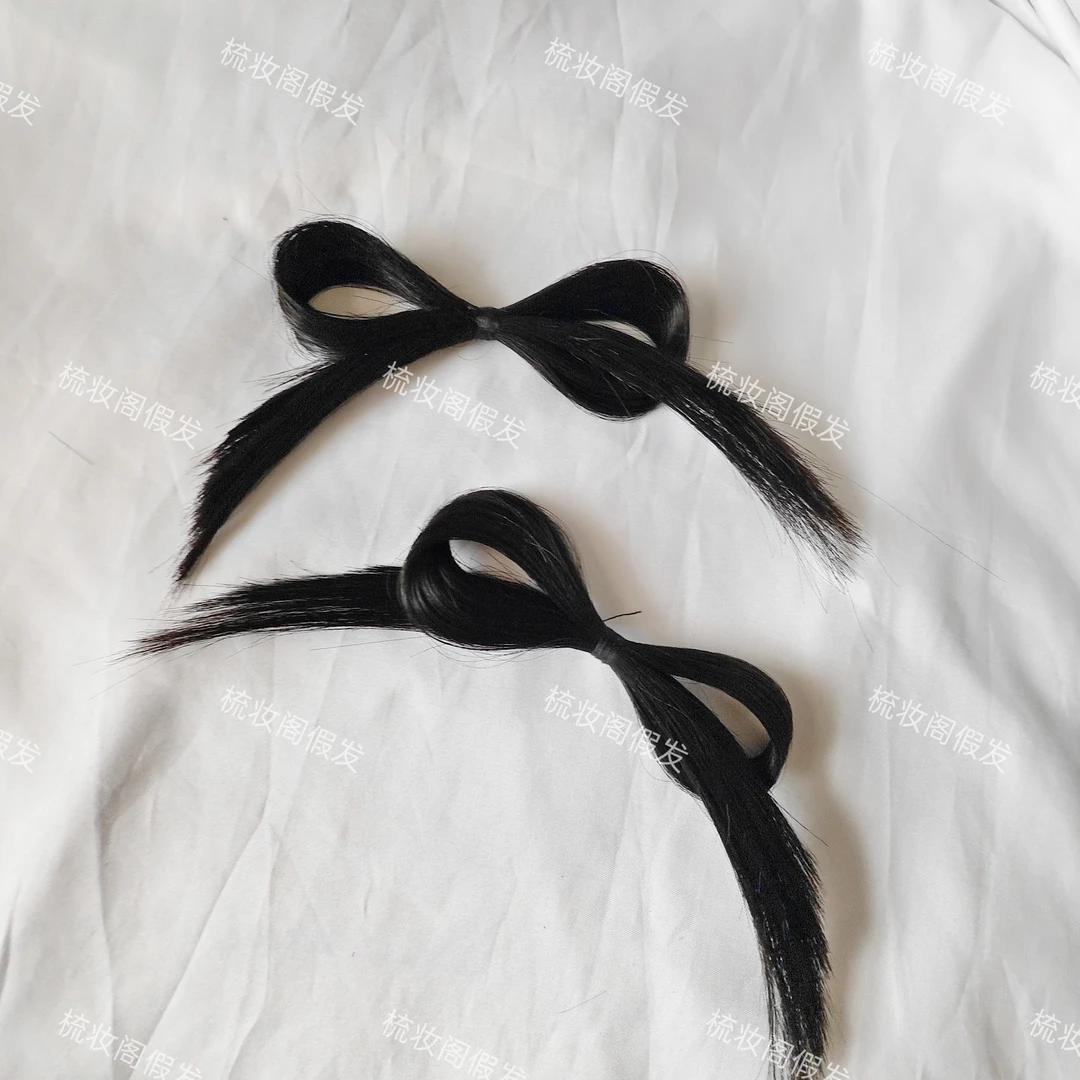 秀禾新娘小蝴蝶结假发diy湿发发条刘海片可自由造型影楼摄影假发