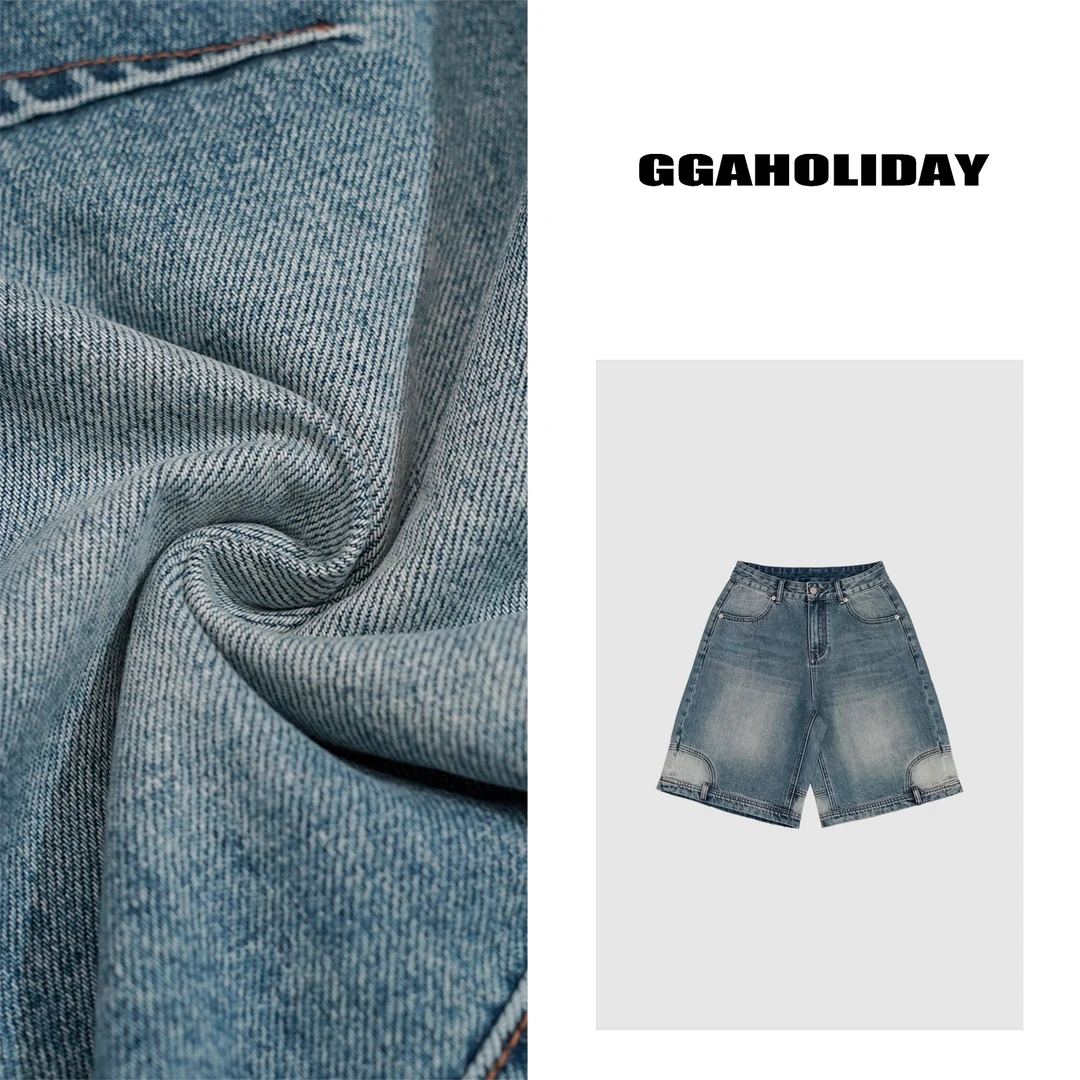 GGAHOLIDAY夏季新款ins复古透气潮流百搭显瘦水洗牛仔短裤-152317