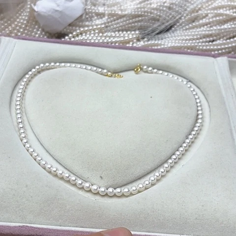 淡水珍珠珍珠项链银S925镶嵌15