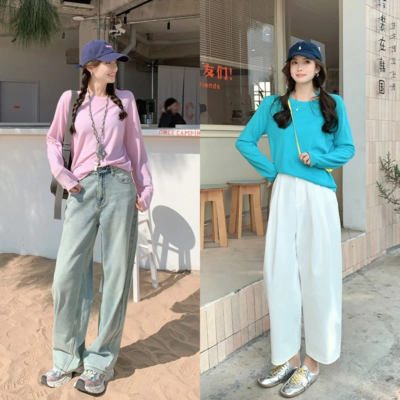 美洋MEIYANG 浅浅针织衫 羊绒羊毛_休闲圆领宽松垂感内搭打底衫U