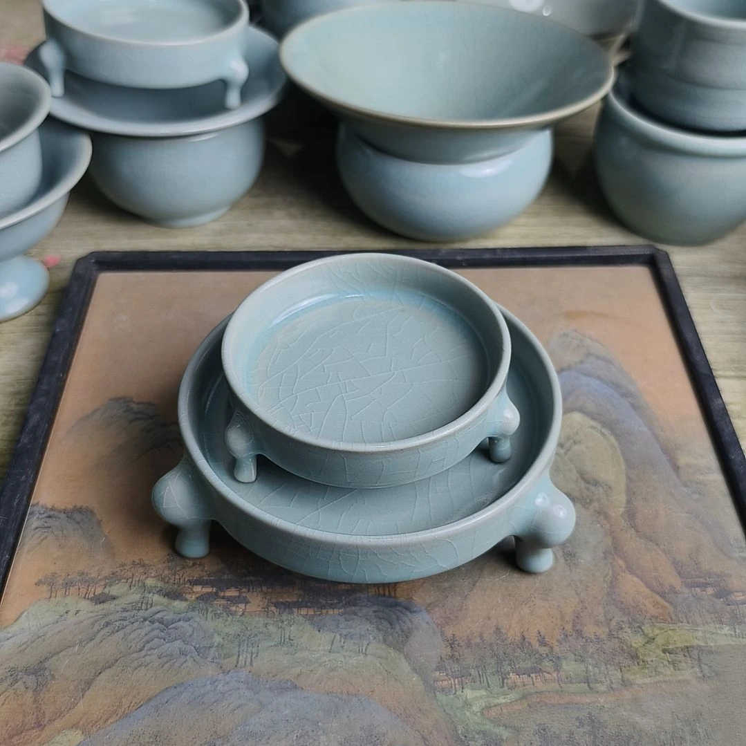 杯龙**里微瑕仿古釉汝瓷仿古釉