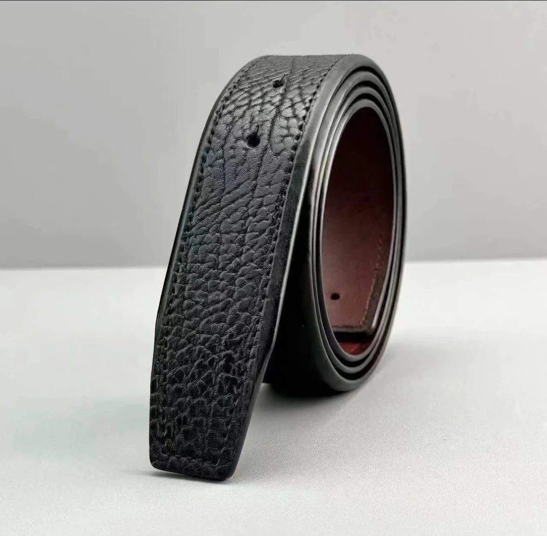 （单皮带）3.8宽牛皮平头腰带礼盒装-建