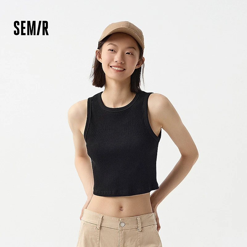 森马背心女短款紧身圆领内搭简约春ins潮基础上衣百搭显瘦小个子
