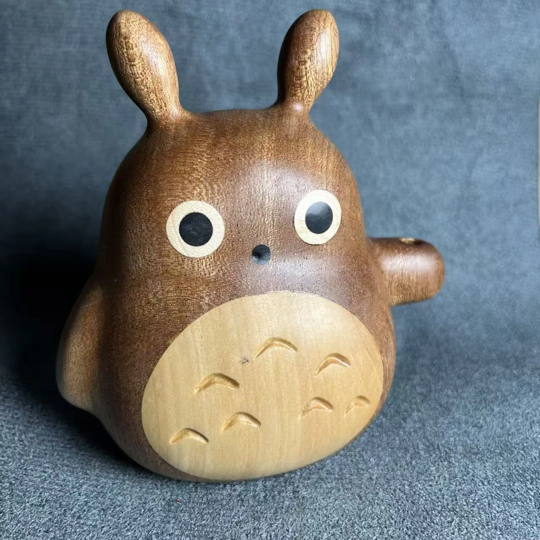 微瑕，(乌檀木大龙猫)  孤品，新品专属链接摆件