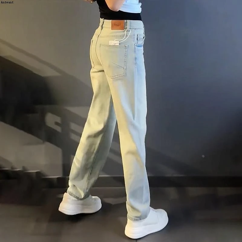 直筒显瘦大码轻奢牛仔裤复古痞帅男士新款休闲裤个性秋冬男装时尚