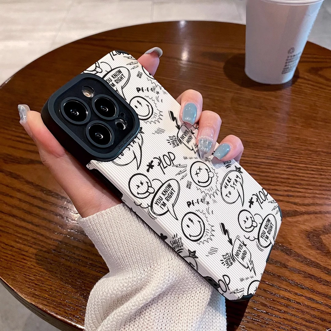 适用苹果iPhone16新款15防摔14手机壳13皮纹硅胶12个性表情标签