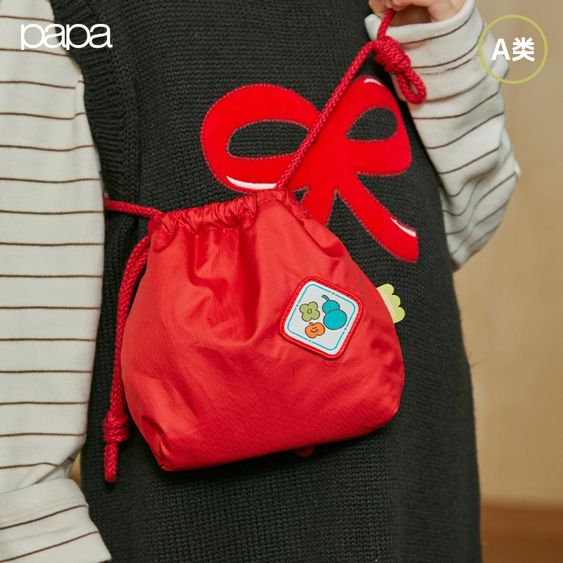 papa爬爬儿童包包洋气时髦百搭喜庆斜挎新年福袋包