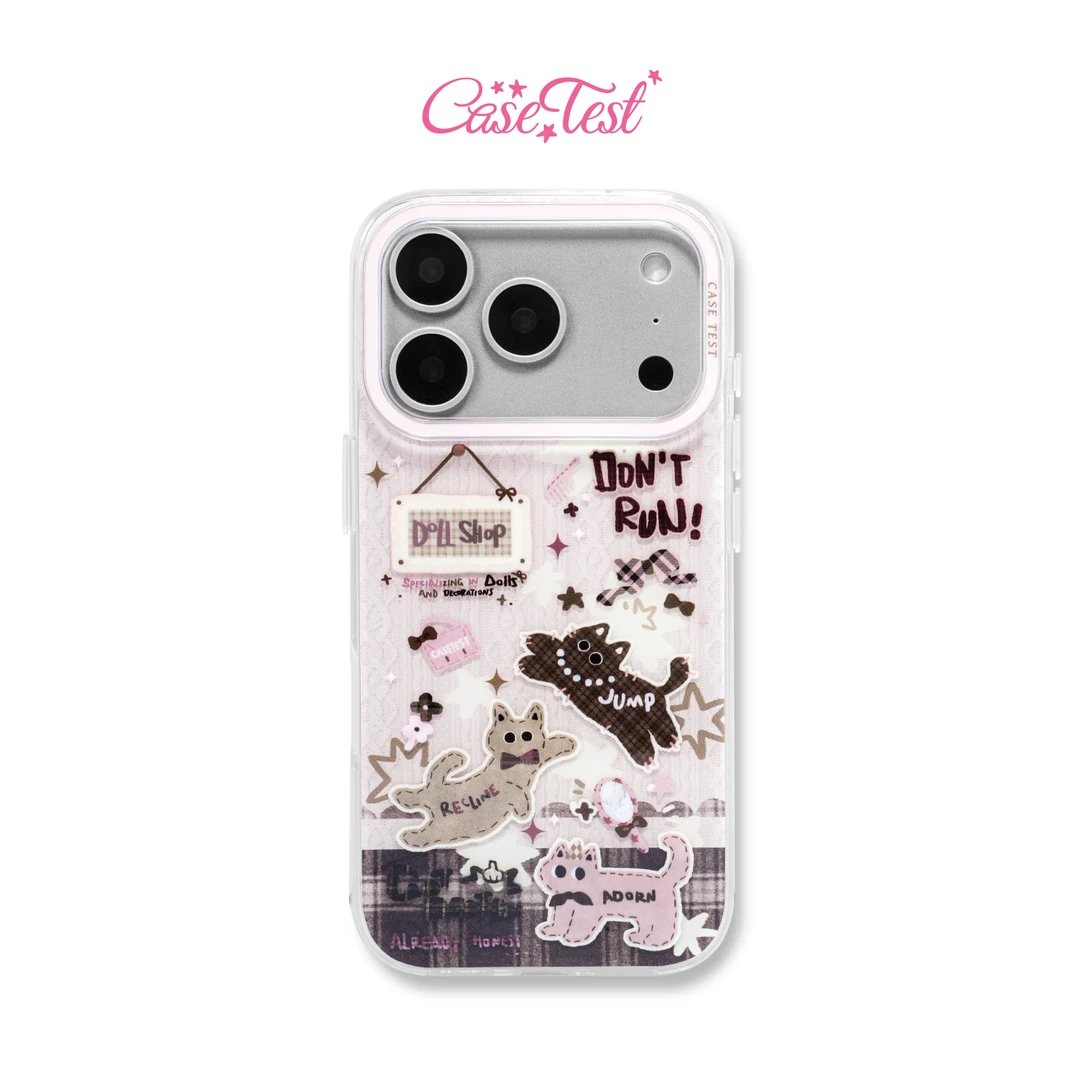 壳试验玩偶猫猫双层适用iPhone17 16 15promax手机壳粉色少女心