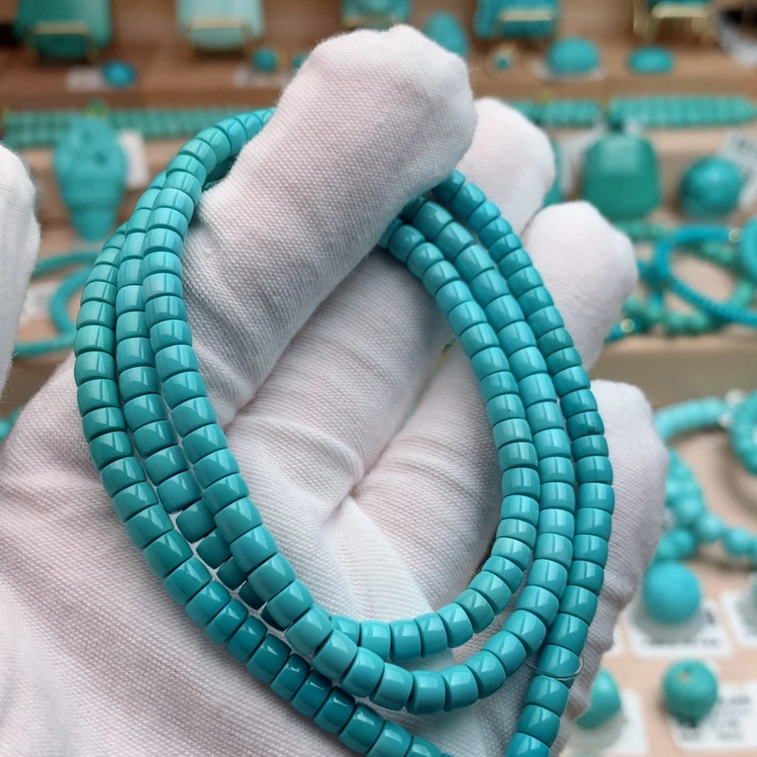 未镶嵌绿松石珠宝奇石4.5mm