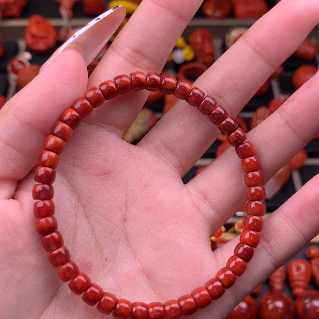 南红玛瑙未镶嵌药片单圈5+