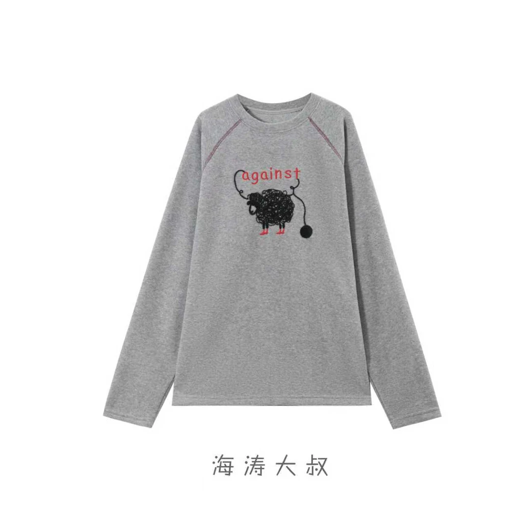 【海涛大叔】「开心小羊」圈圈羊加厚加绒长袖卫衣