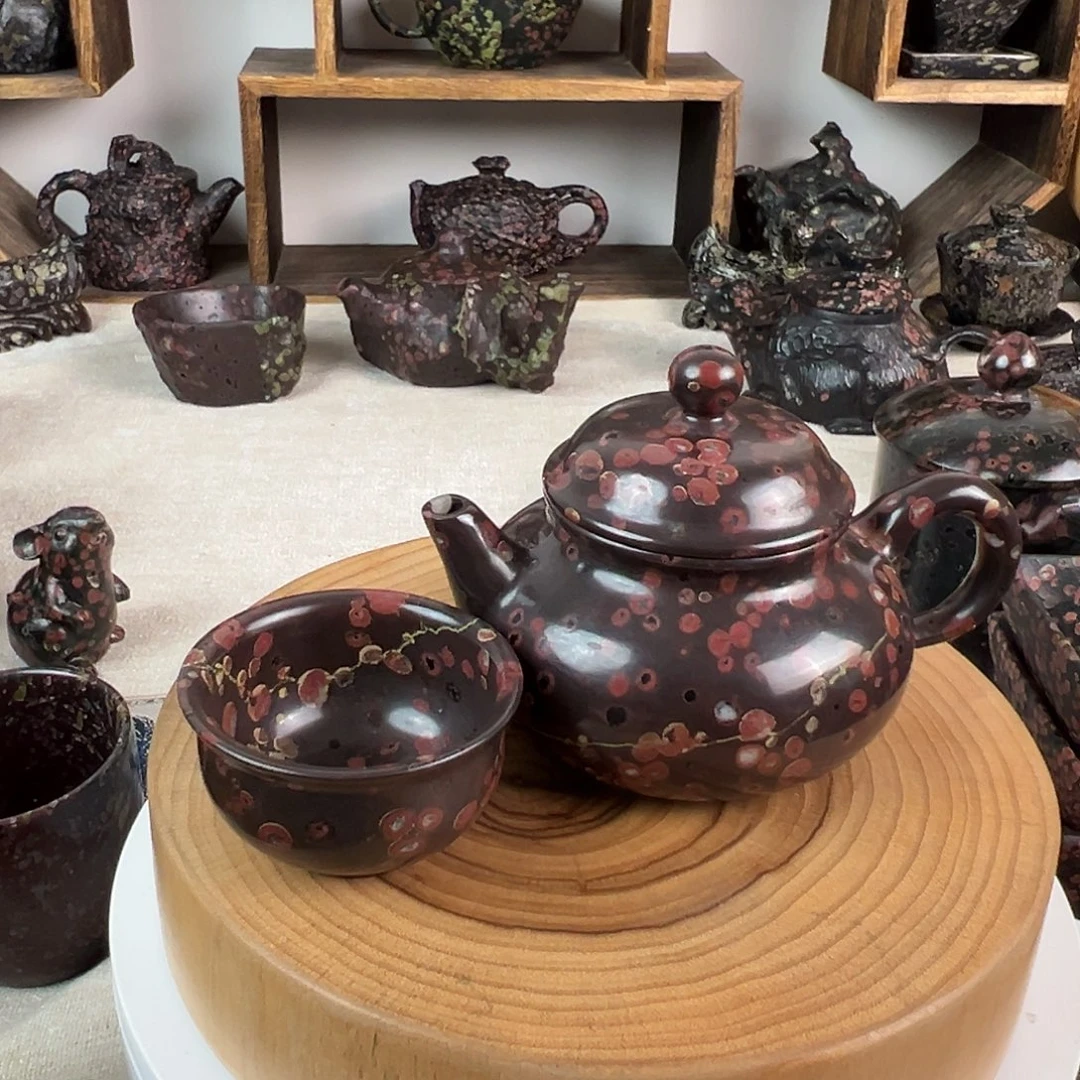 梅花玉精品腰缠万贯茶壶