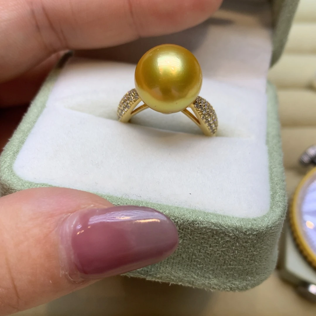 银S925镶嵌戒指海水珍珠