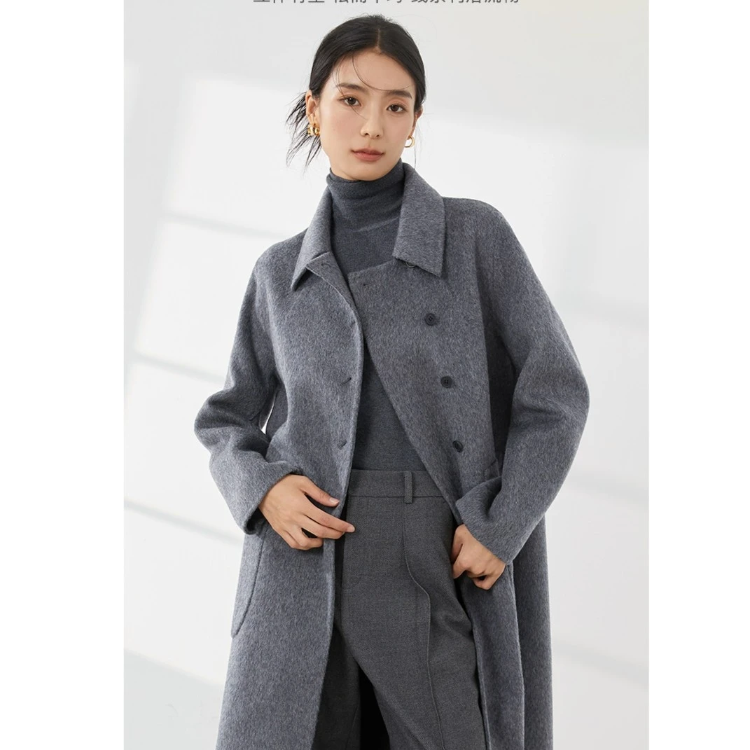 【MANBEI】大师系列100%澳毛双面毛呢大衣冬新款高端时尚8384003