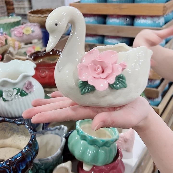 有孔，凑单福利满10元发货陶瓷多肉花盆！