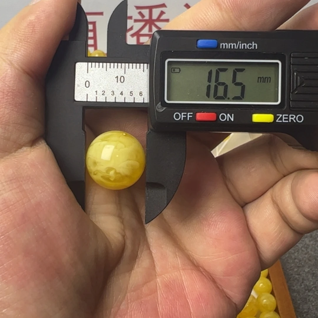 @***—琥珀未镶嵌裸石16mm单珠