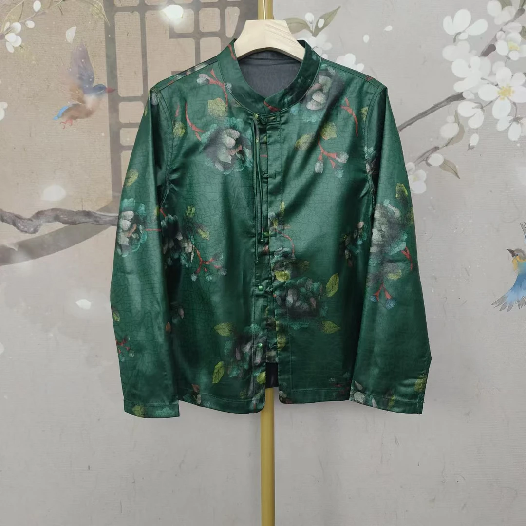 2025春秋新款【荷塘月色】油皮子老料归裂纹发两面穿时尚气质女装