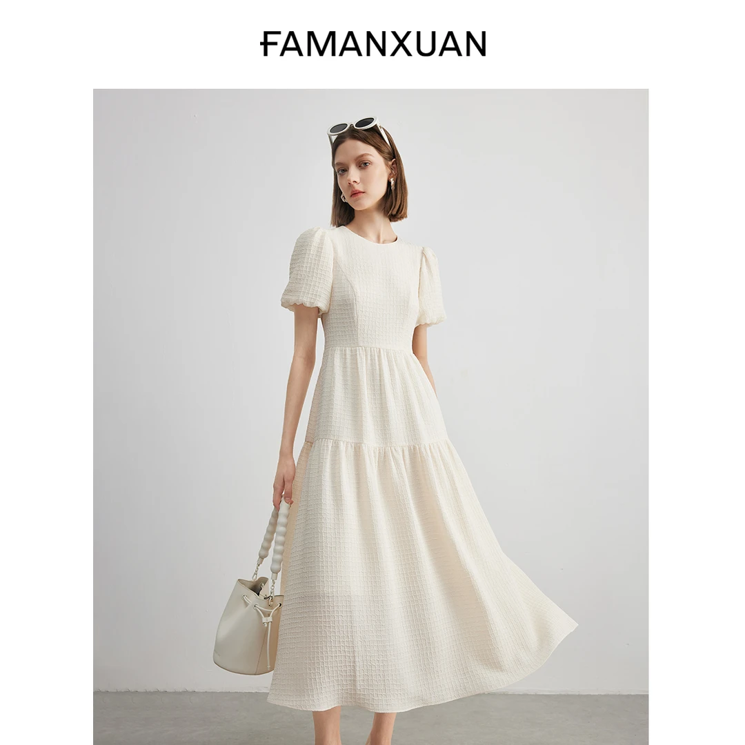 【陈大可专属】法曼萱格子连衣裙女2025夏裙子