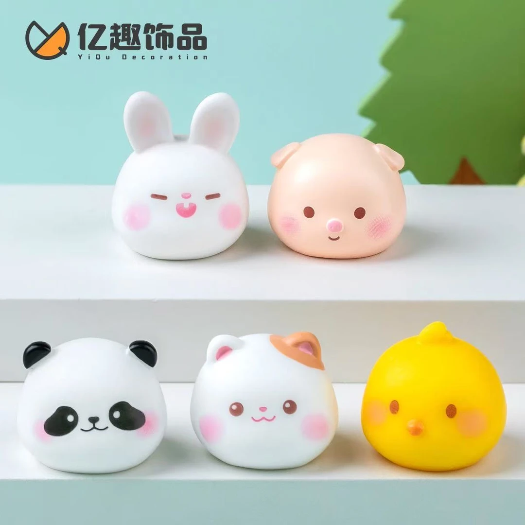 【可爱动物头】创意熊猫小兔萌粒 diy装饰品盲袋配件汽车桌面小摆件