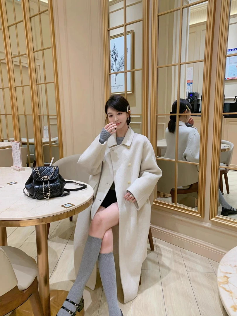 张小菜【051-100】女款白色百搭宽松加厚韩版立领网红女装