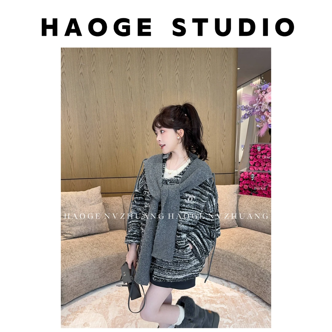 浩哥严选●小香羽绒服外套预HGQ5WT4159A（不含胸针）时尚气质设计款