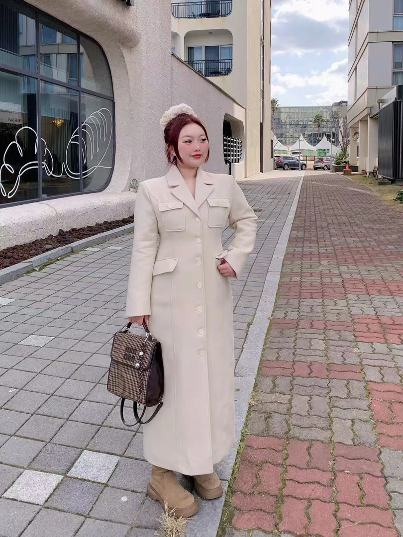 慧芝huizhi C位大衣 定制款 重工正肩收腰气质加厚内胆大衣外套