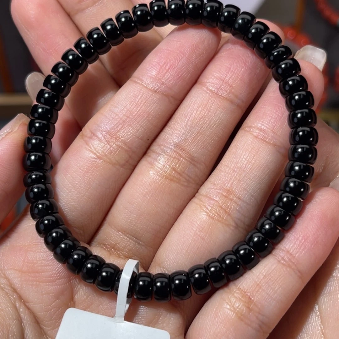 玛瑙/玉髓黑玛瑙药片单圈6.5mm未镶嵌