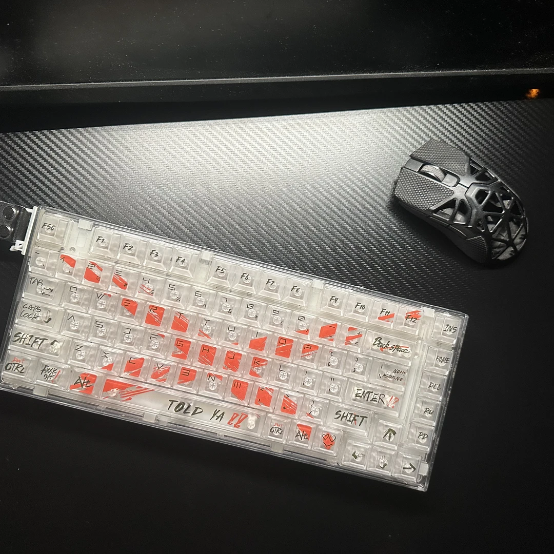 【羊刀外设】反对无效PC白雾透明键帽原厂高度适配机械磁轴TKL佩列