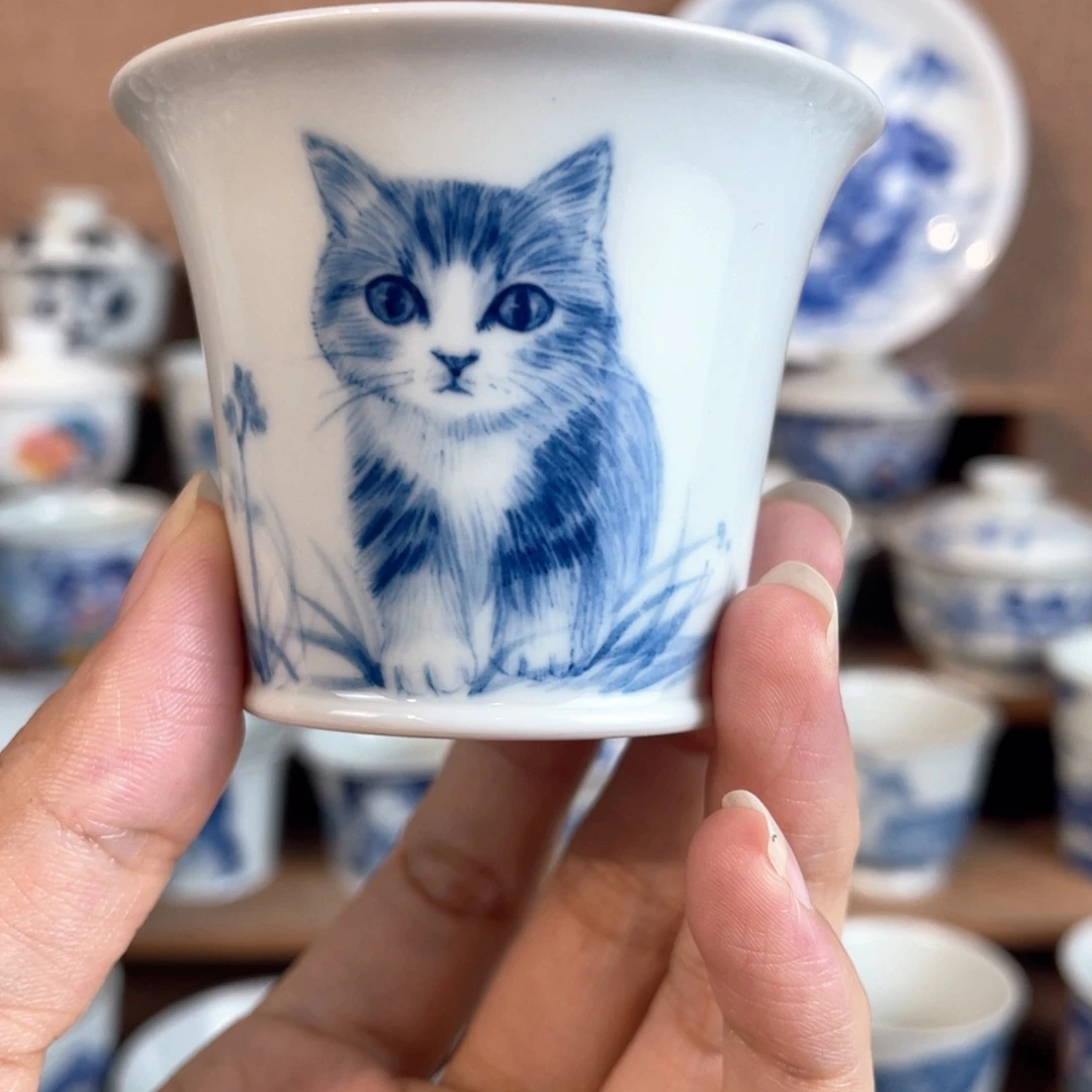 泥藝瓷梦猫咪小蛮腰杯杯