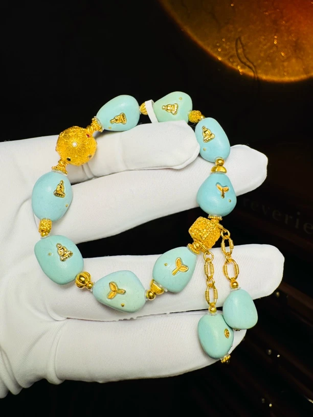 LS1127松石随型18K手串