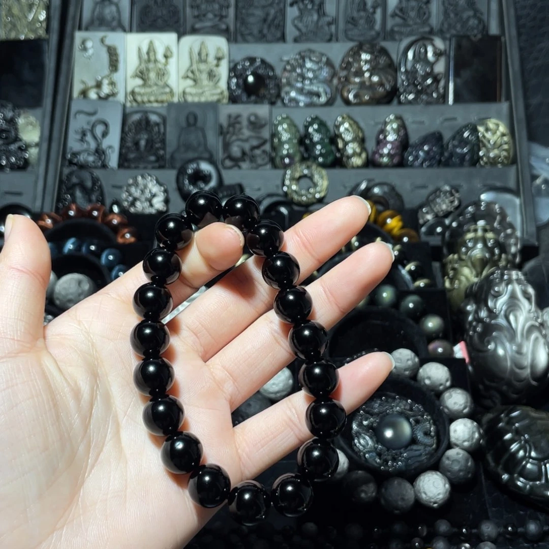 ****心黑曜岩未镶嵌珠宝奇石