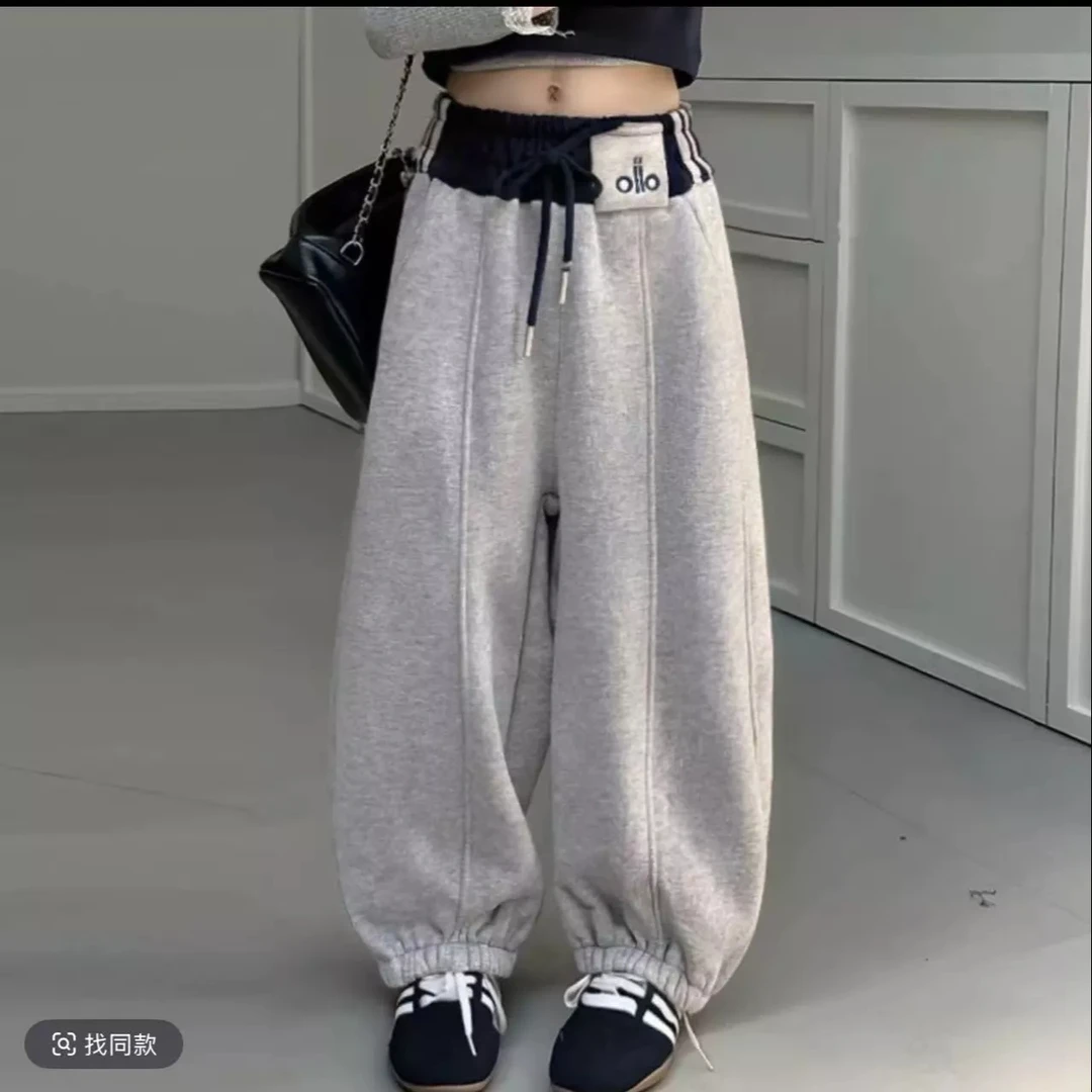 2025新款加绒休闲裤洋气百搭秋季宽松男童儿童中大童运动